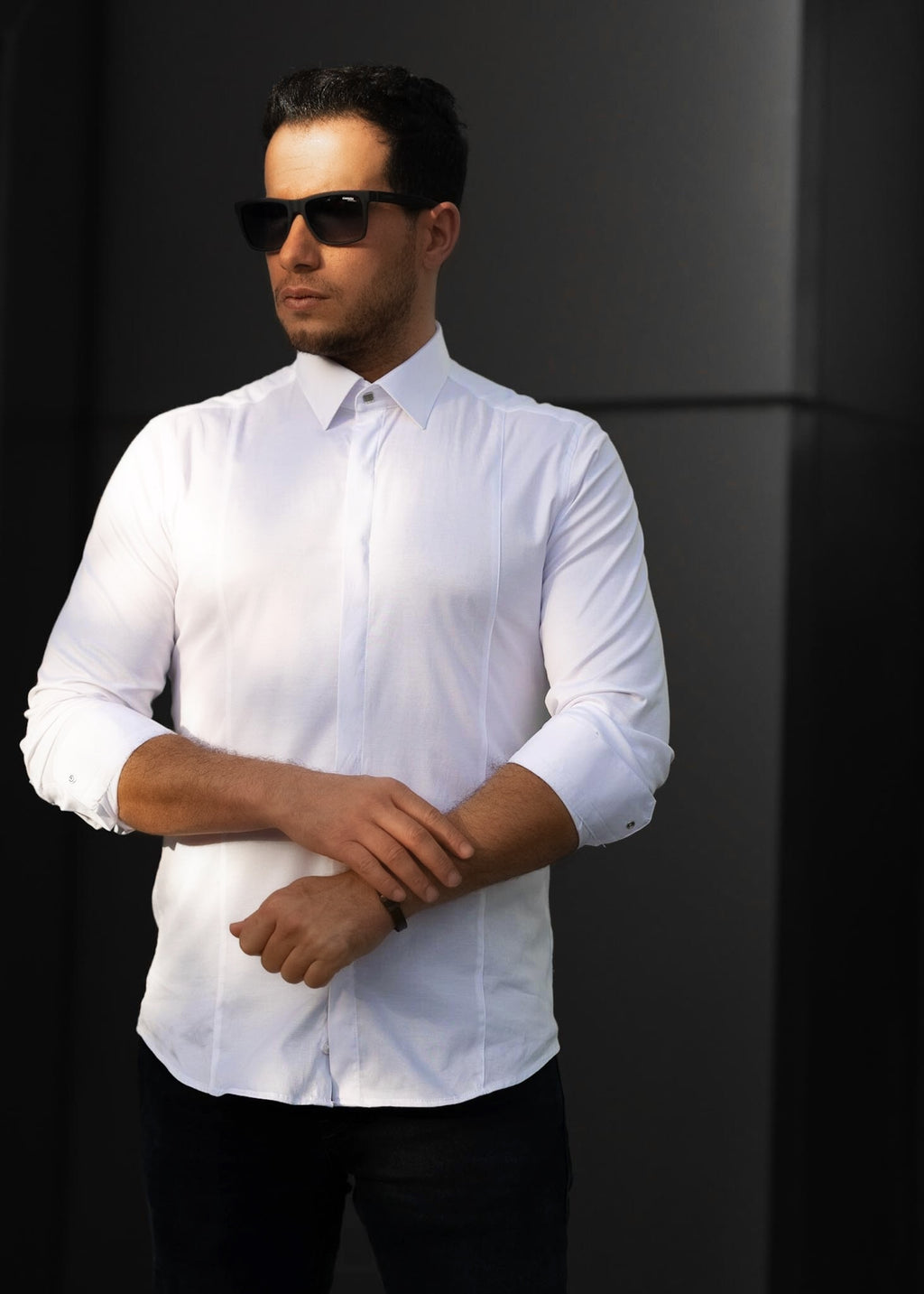 Koszule slim ELASTAN gładkie M-XXL