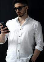 Koszula męska biała ze stójką slim fit 95% bawełna 5% lycra S-2XL 5 szt