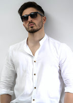 Koszula męska biała ze stójką slim fit 95% bawełna 5% lycra S-2XL 5 szt