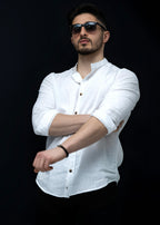 Koszula męska biała ze stójką slim fit 95% bawełna 5% lycra S-2XL 5 szt