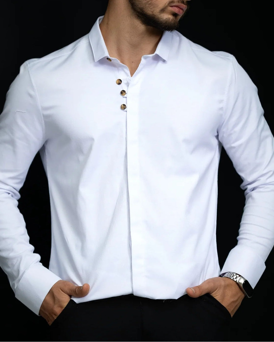 Koszule slim ELASTAN gładkie L-3XL