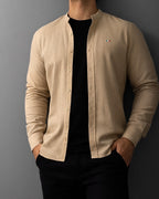 KOSZULA MĘSKA BEŻOWA SLIM FIT CASUAL ELEGANCKA M-XXL PAKIET 6 SZT