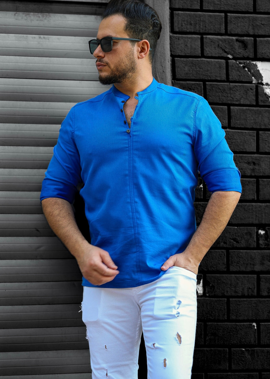 Koszule slim ELASTAN gładkie M-3XL