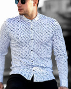 Koszula Męska w Kropki M–3XL Slim Fit 95% Bawełna 5% Elastan Elegancka Casual