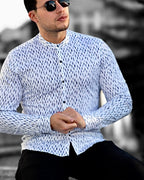 Koszula Męska w Kropki M–3XL Slim Fit 95% Bawełna 5% Elastan Elegancka Casual