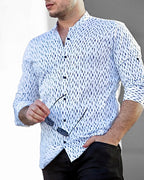 Koszula Męska w Kropki M–3XL Slim Fit 95% Bawełna 5% Elastan Elegancka Casual