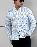Koszula Męska w Kropki M–3XL Slim Fit 95% Bawełna 5% Elastan Elegancka Casual