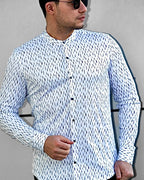 Koszula Męska w Kropki M–3XL Slim Fit 95% Bawełna 5% Elastan Elegancka Casual