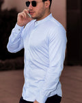 Koszula Męska Błękitna M–3XL Slim Fit 95% Bawełna 5% Elastan Elegancka Casual