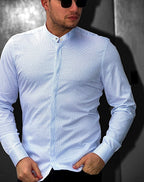 Koszula Męska Błękitna M–3XL Slim Fit 95% Bawełna 5% Elastan Elegancka Casual