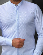 Koszula Męska Błękitna M–3XL Slim Fit 95% Bawełna 5% Elastan Elegancka Casual