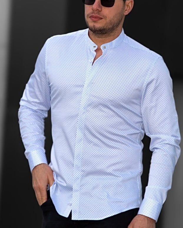 Koszula Męska Błękitna M–3XL Slim Fit 95% Bawełna 5% Elastan Elegancka Casual