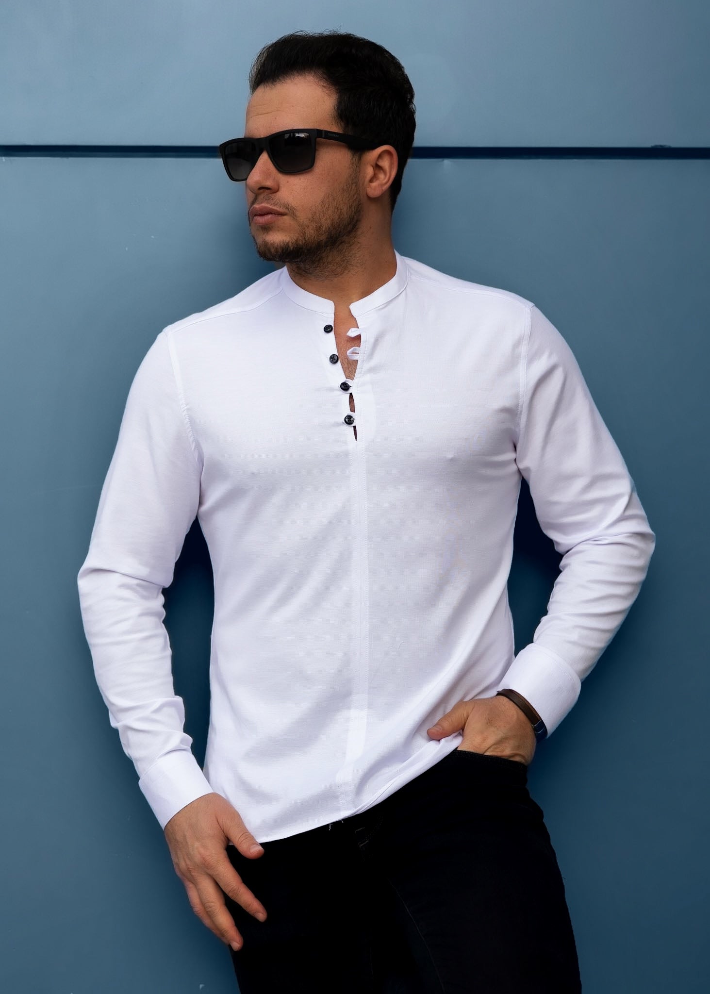 Koszule slim ELASTAN gładkie M-3XL