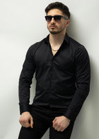 KOSZULA MĘSKA CZARNA SLIM FIT PREMIUM ELASTYCZNA ELEGANCKA M-XL