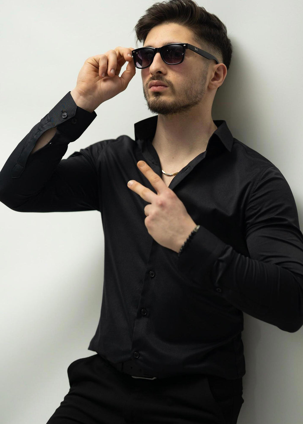 KOSZULA MĘSKA CZARNA SLIM FIT PREMIUM ELASTYCZNA ELEGANCKA M-XL