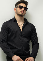 KOSZULA MĘSKA CZARNA SLIM FIT PREMIUM ELASTYCZNA ELEGANCKA M-XL
