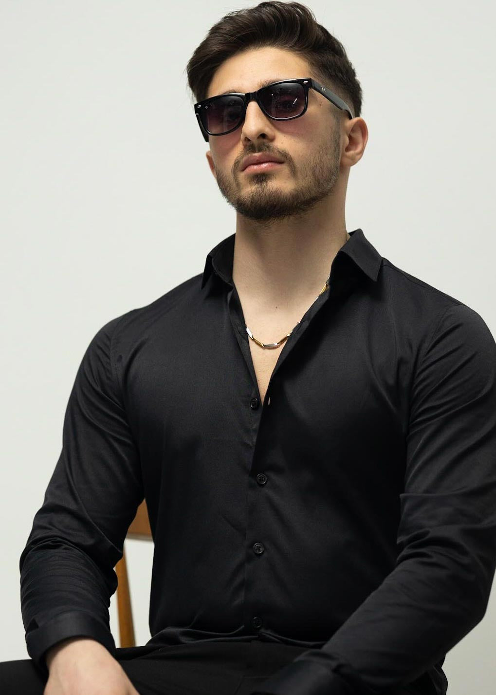 KOSZULA MĘSKA CZARNA SLIM FIT PREMIUM ELASTYCZNA ELEGANCKA M-XL