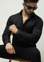 KOSZULA MĘSKA CZARNA SLIM FIT PREMIUM ELASTYCZNA ELEGANCKA M-XL