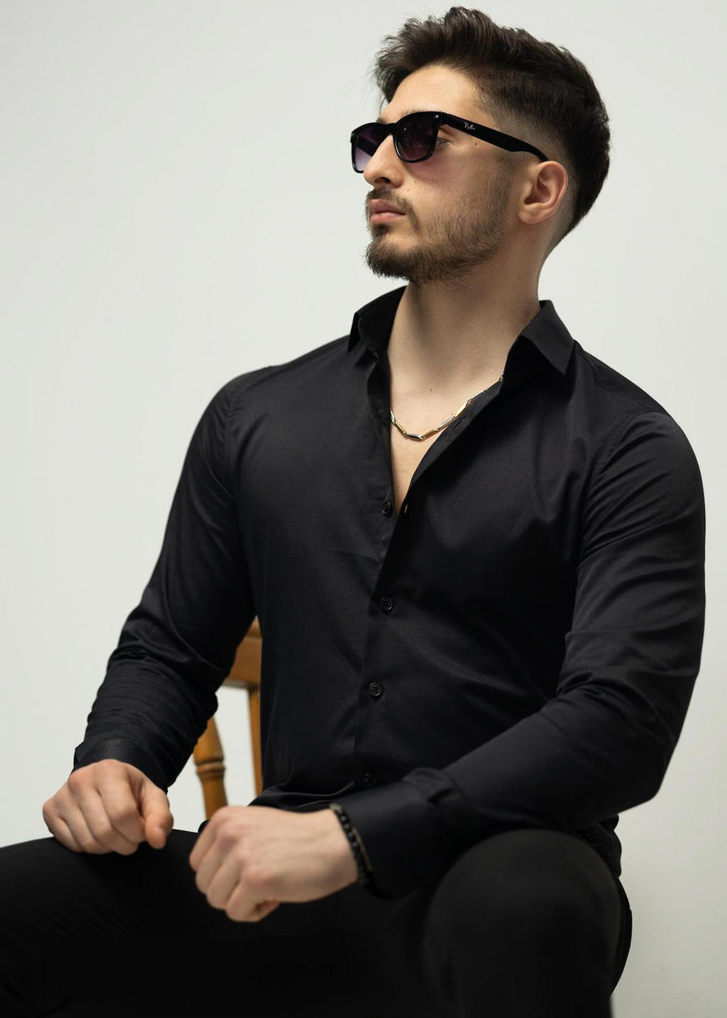 KOSZULA MĘSKA CZARNA SLIM FIT PREMIUM ELASTYCZNA ELEGANCKA M-XL