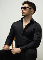 KOSZULA MĘSKA CZARNA SLIM FIT PREMIUM ELASTYCZNA ELEGANCKA M-XL