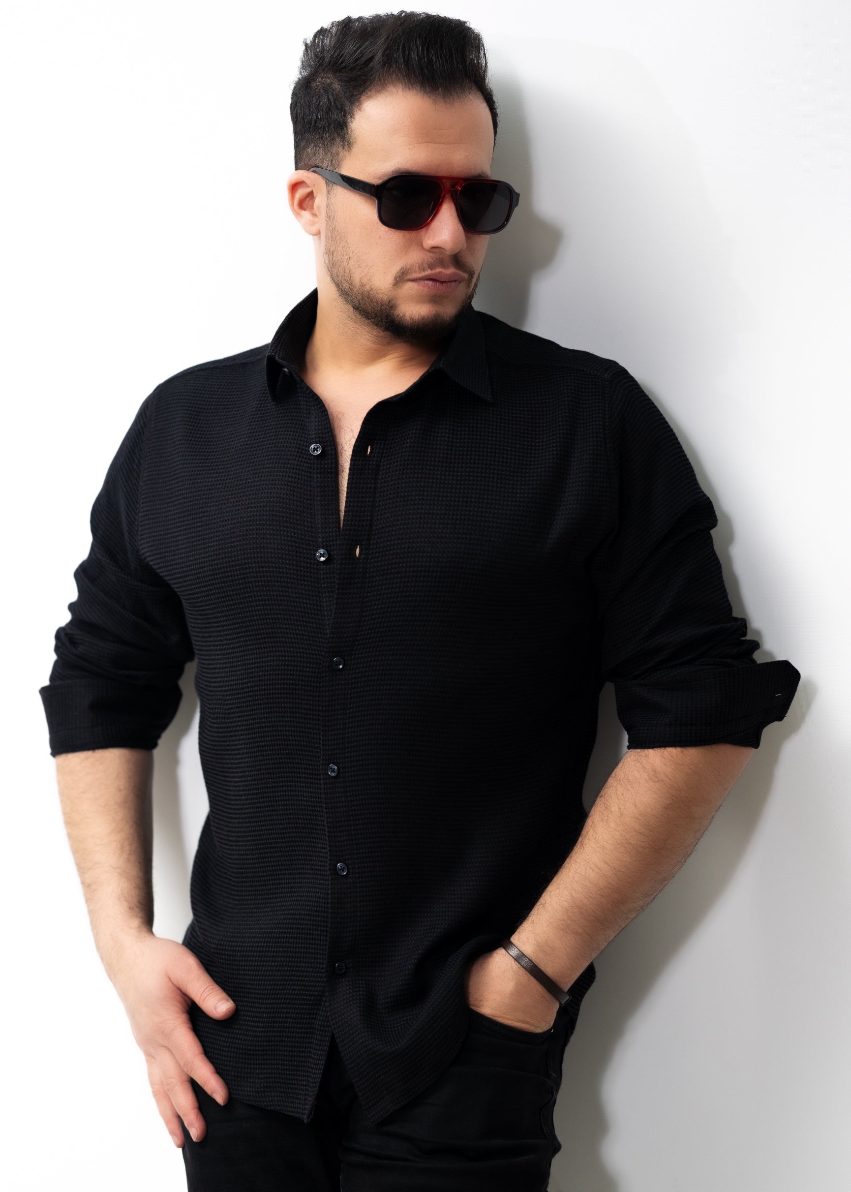 Koszule slim ELASTAN gładkie M-XXL