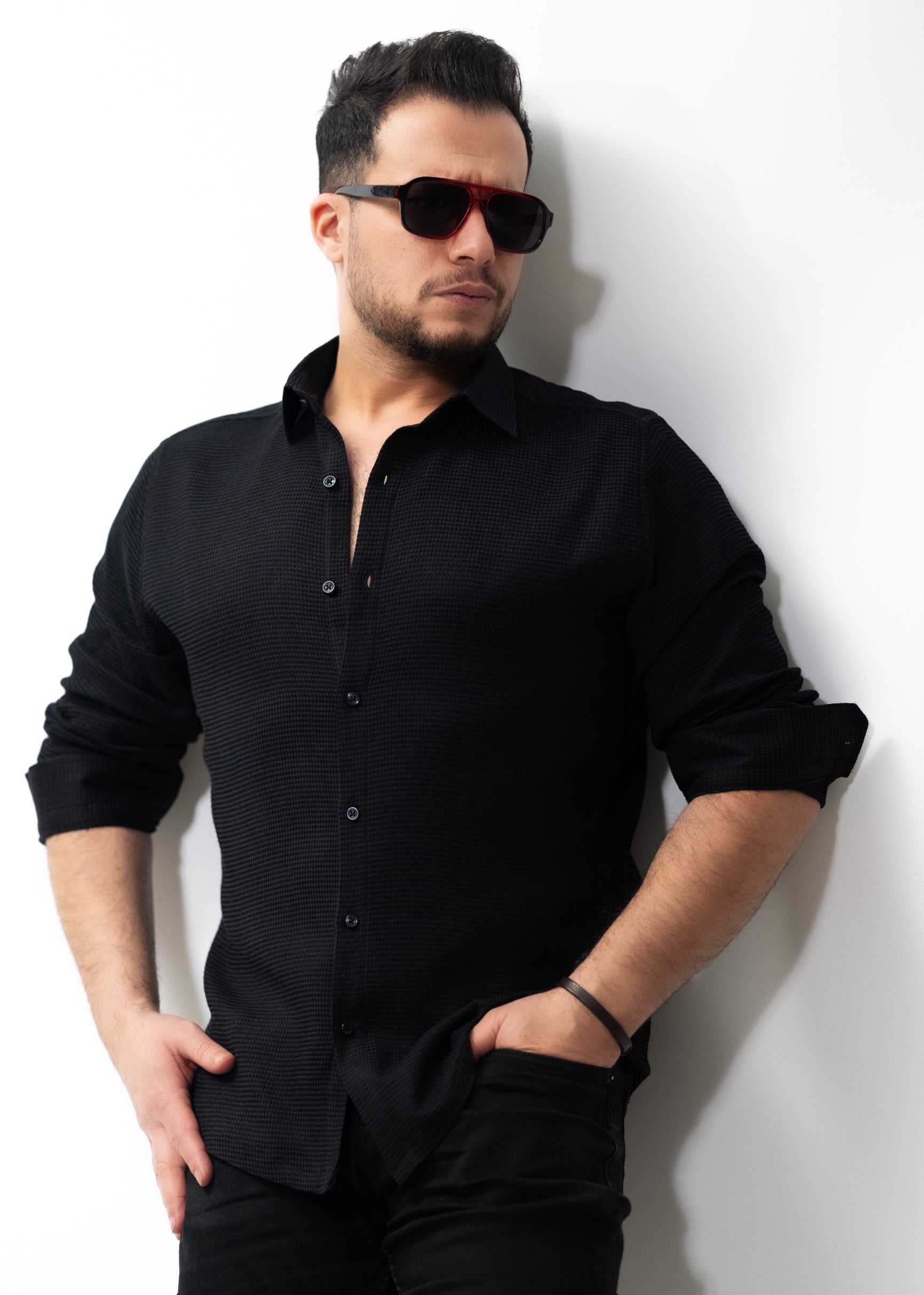 Koszule slim ELASTAN gładkie M-XXL