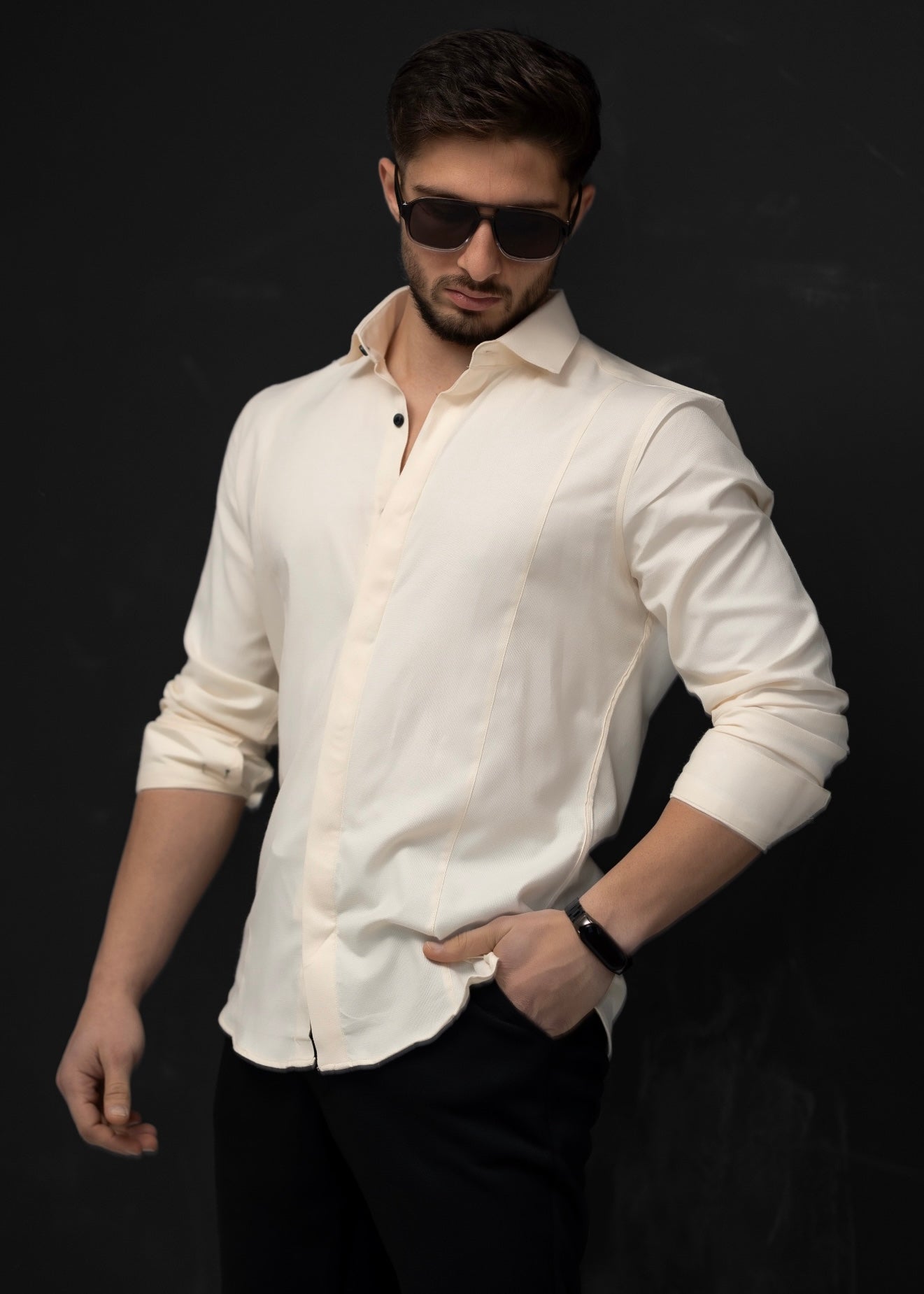 Koszule slim ELASTAN gładkie M-3XL