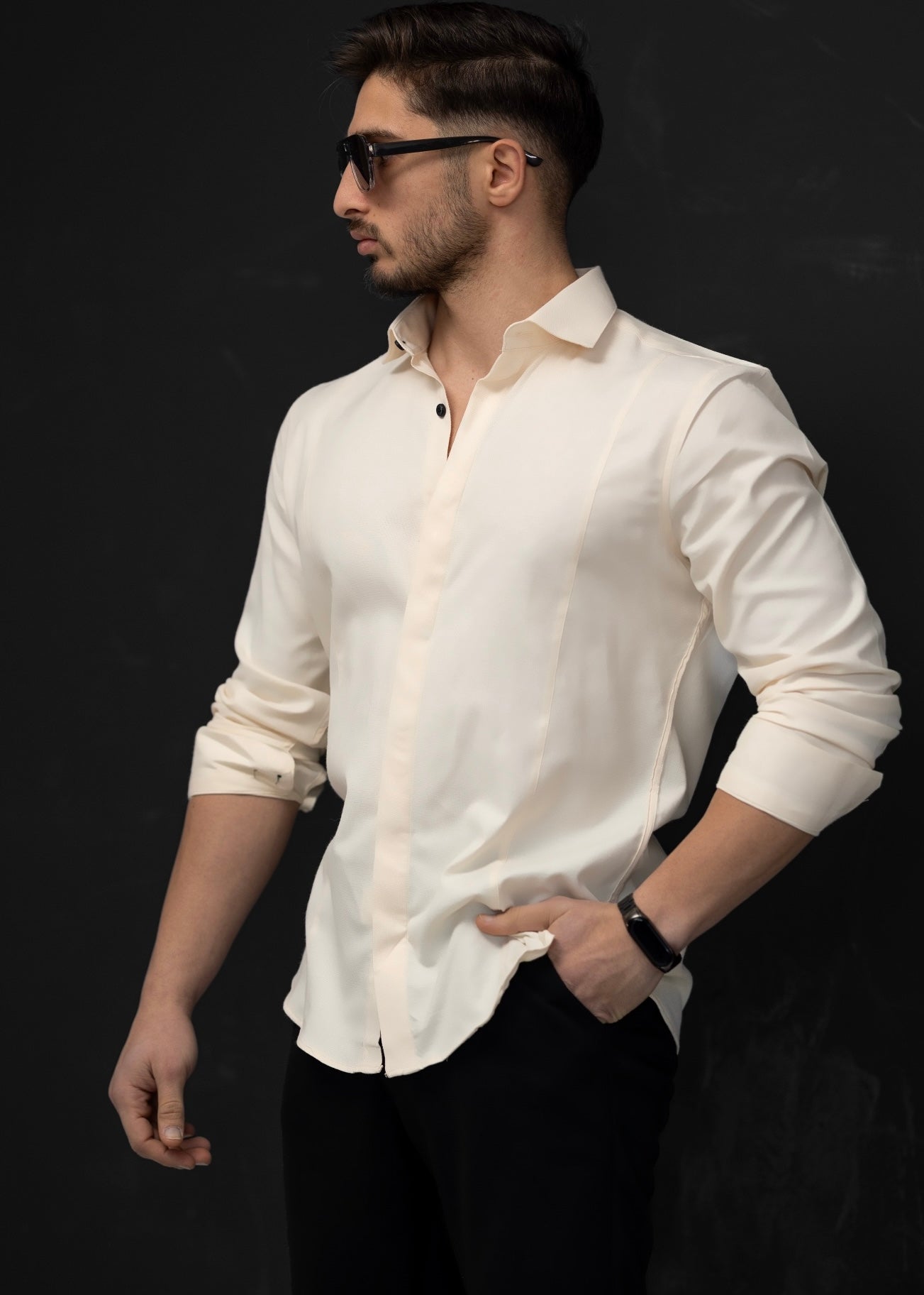 Koszule slim ELASTAN gładkie M-3XL