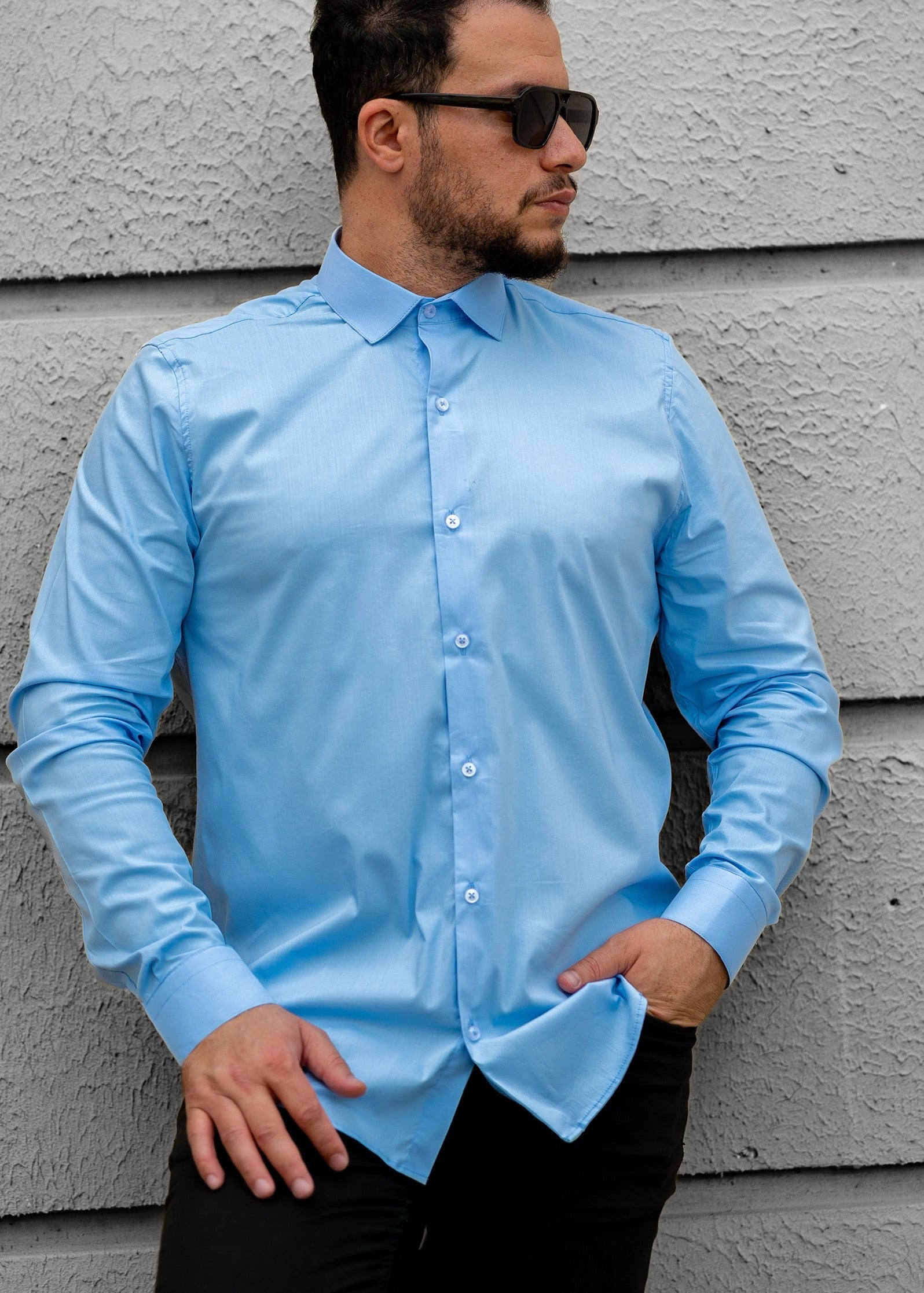 Koszule slim ELASTAN gładkie M-3XL