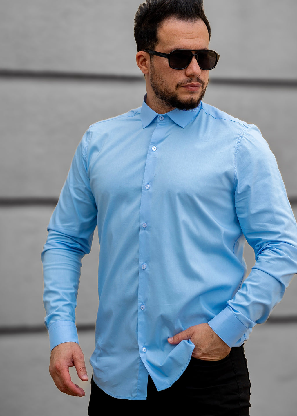 Koszule slim ELASTAN gładkie M-3XL