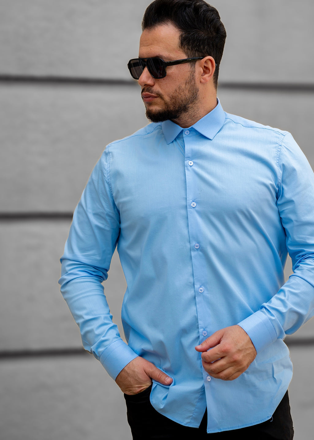 Koszule slim ELASTAN gładkie M-3XL