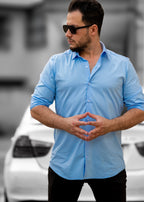 Koszule slim ELASTAN gładkie M-3XL