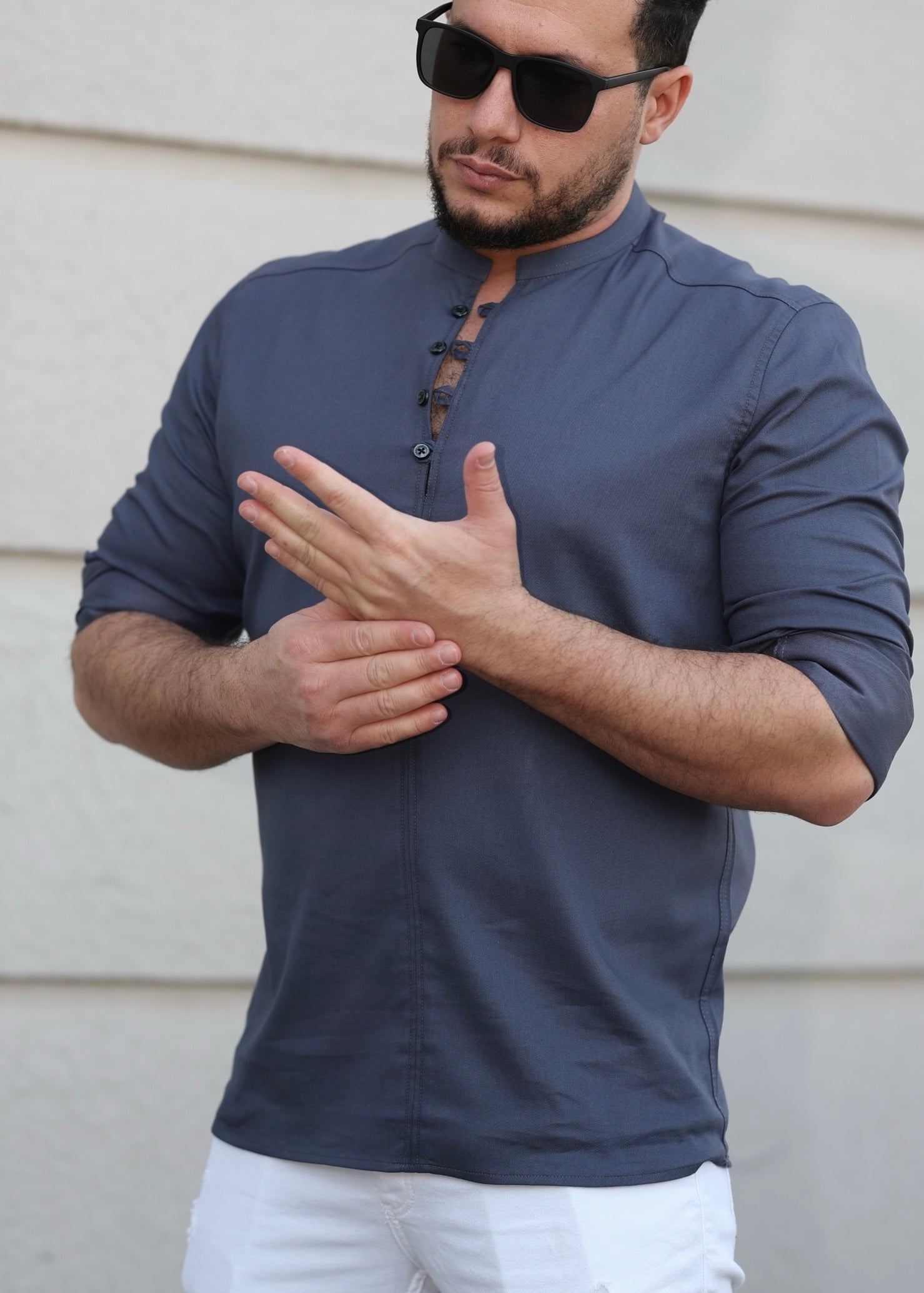 Koszule slim ELASTAN gładkie M-3XL