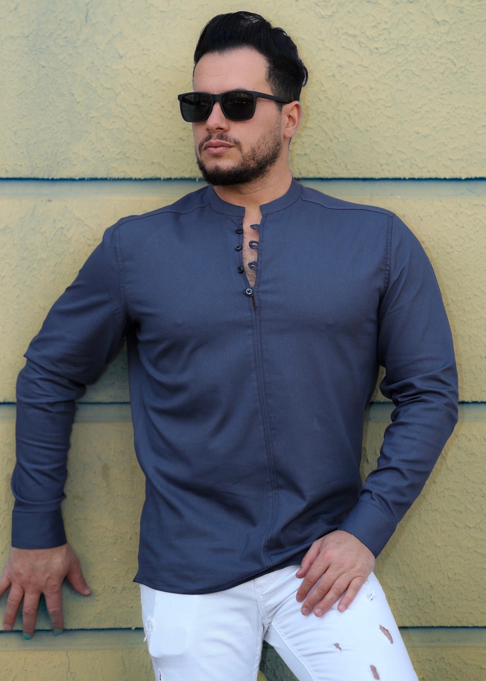 Koszule slim ELASTAN gładkie M-3XL