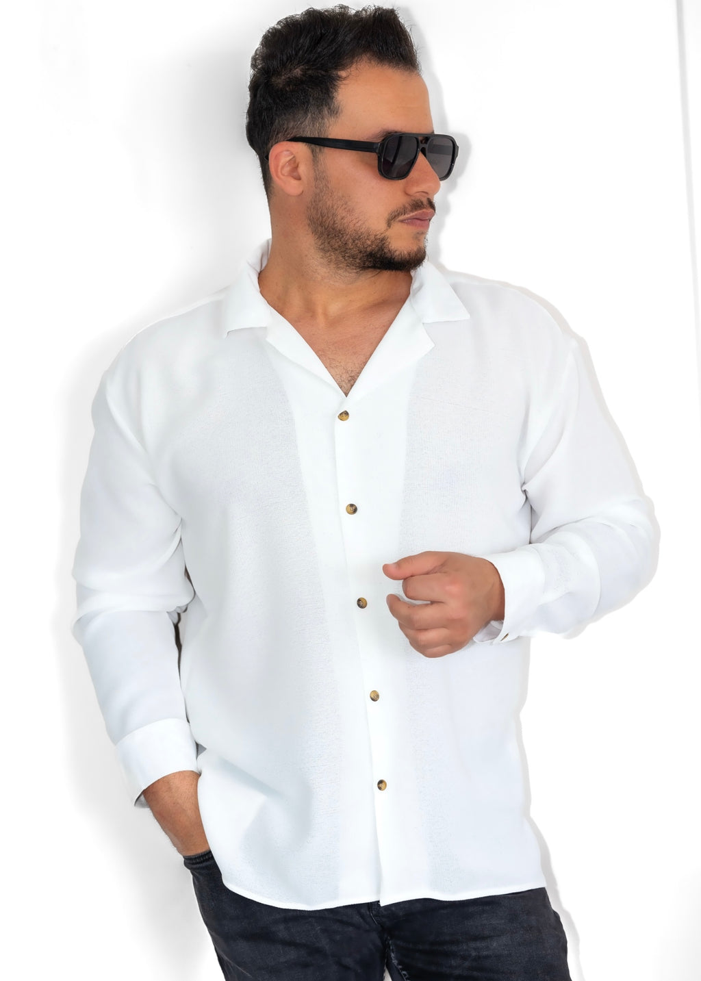 Koszule slim oer size ELASTAN gładkie M-2XL