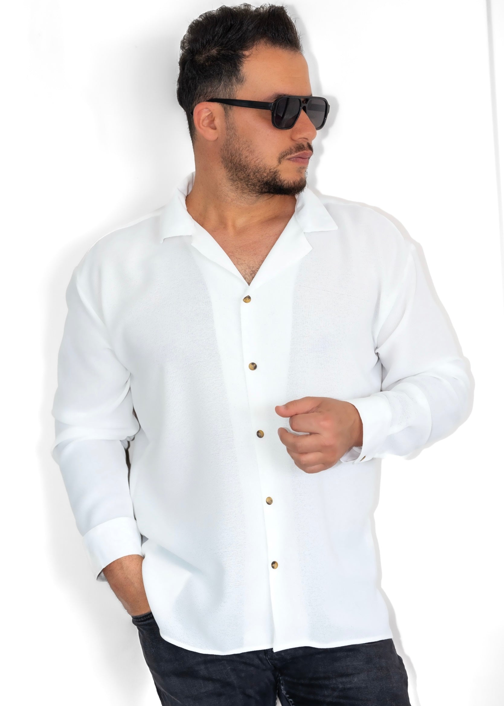 Koszule slim oer size ELASTAN gładkie M-2XL