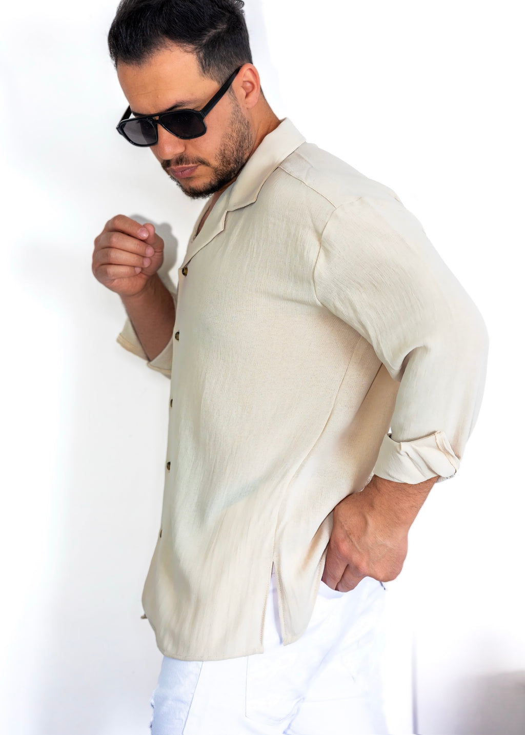 Koszule slim oer size ELASTAN gładkie M-2XL