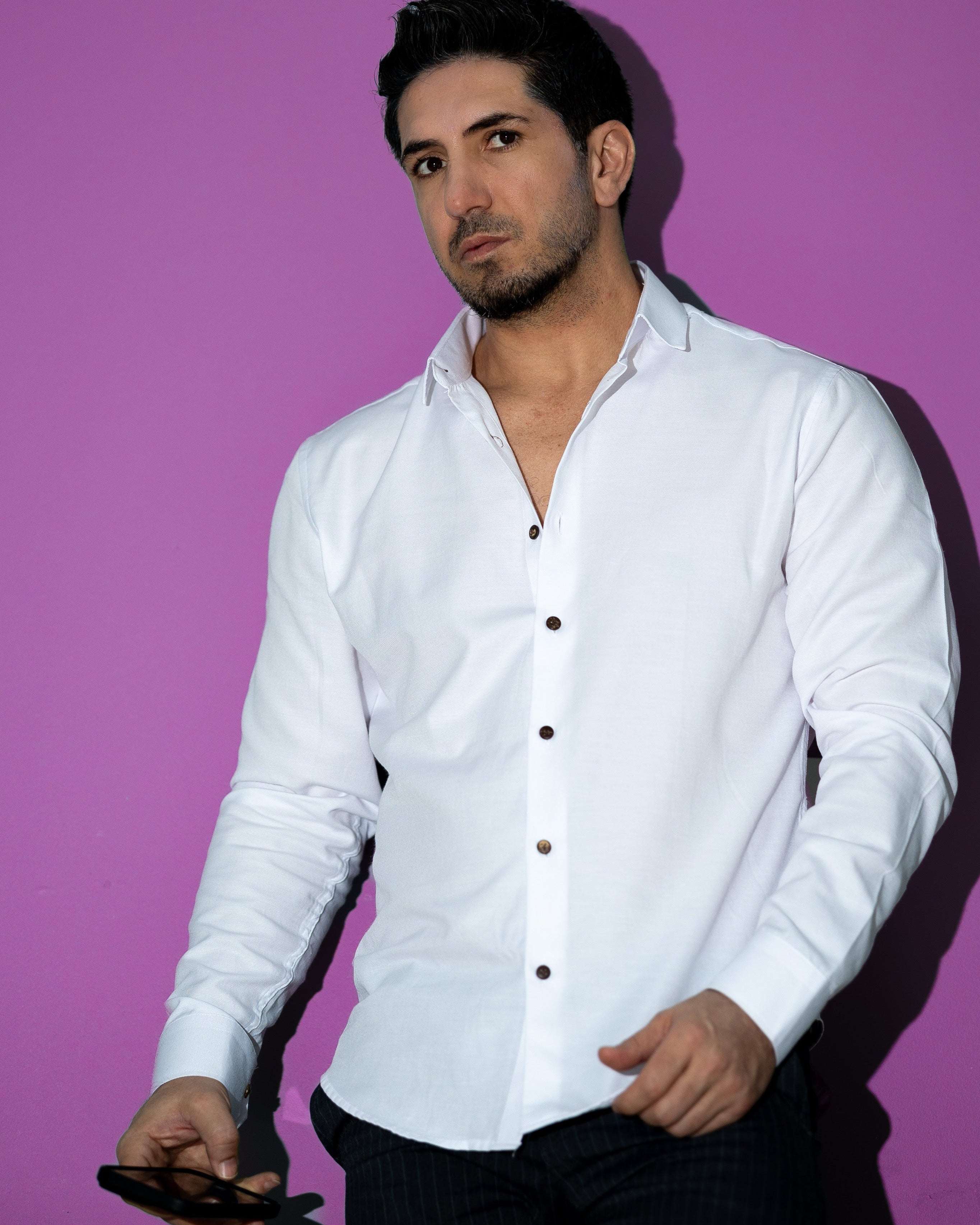 Koszule slim ELASTAN gładkie M-XXL