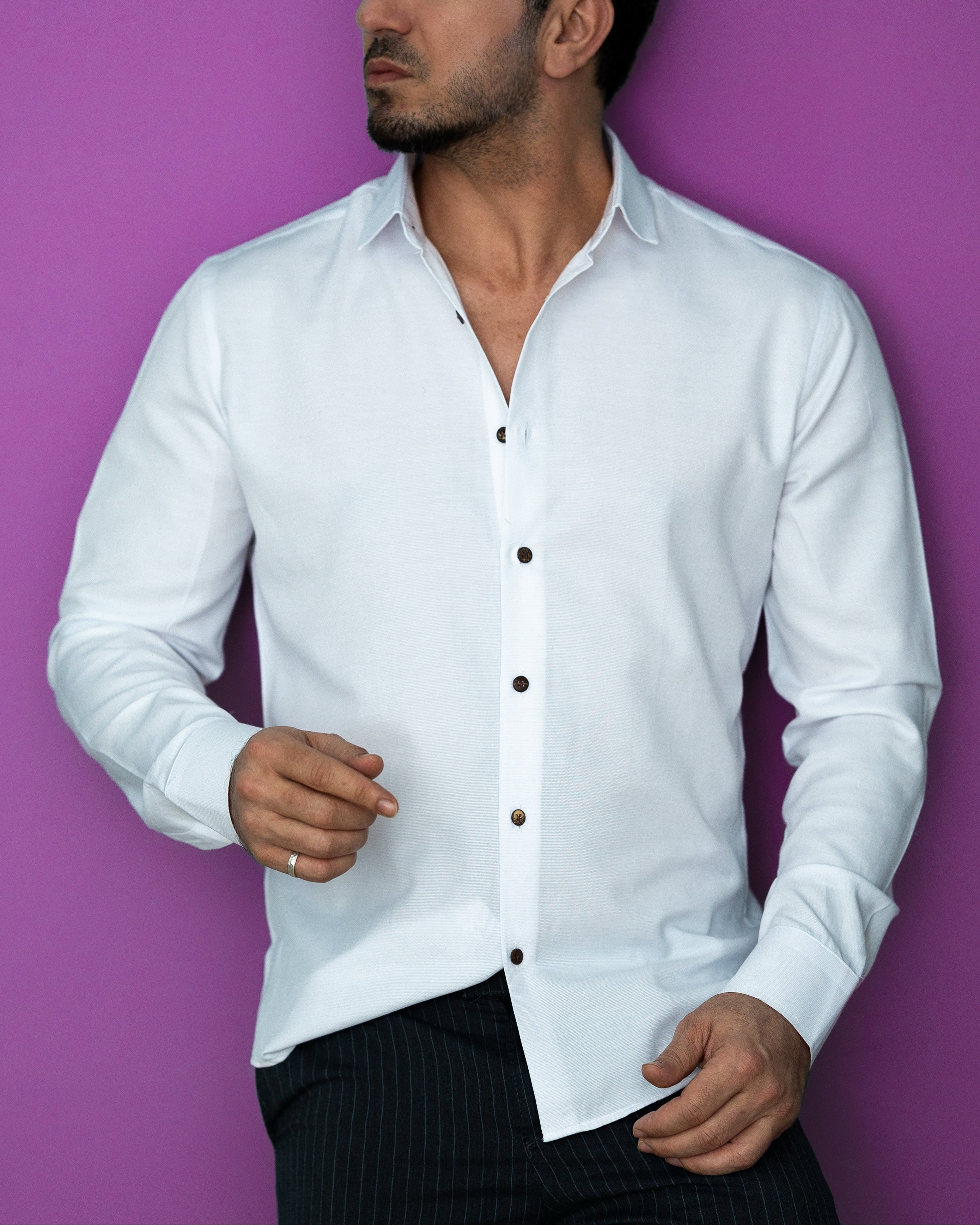 Koszule slim ELASTAN gładkie M-XXL