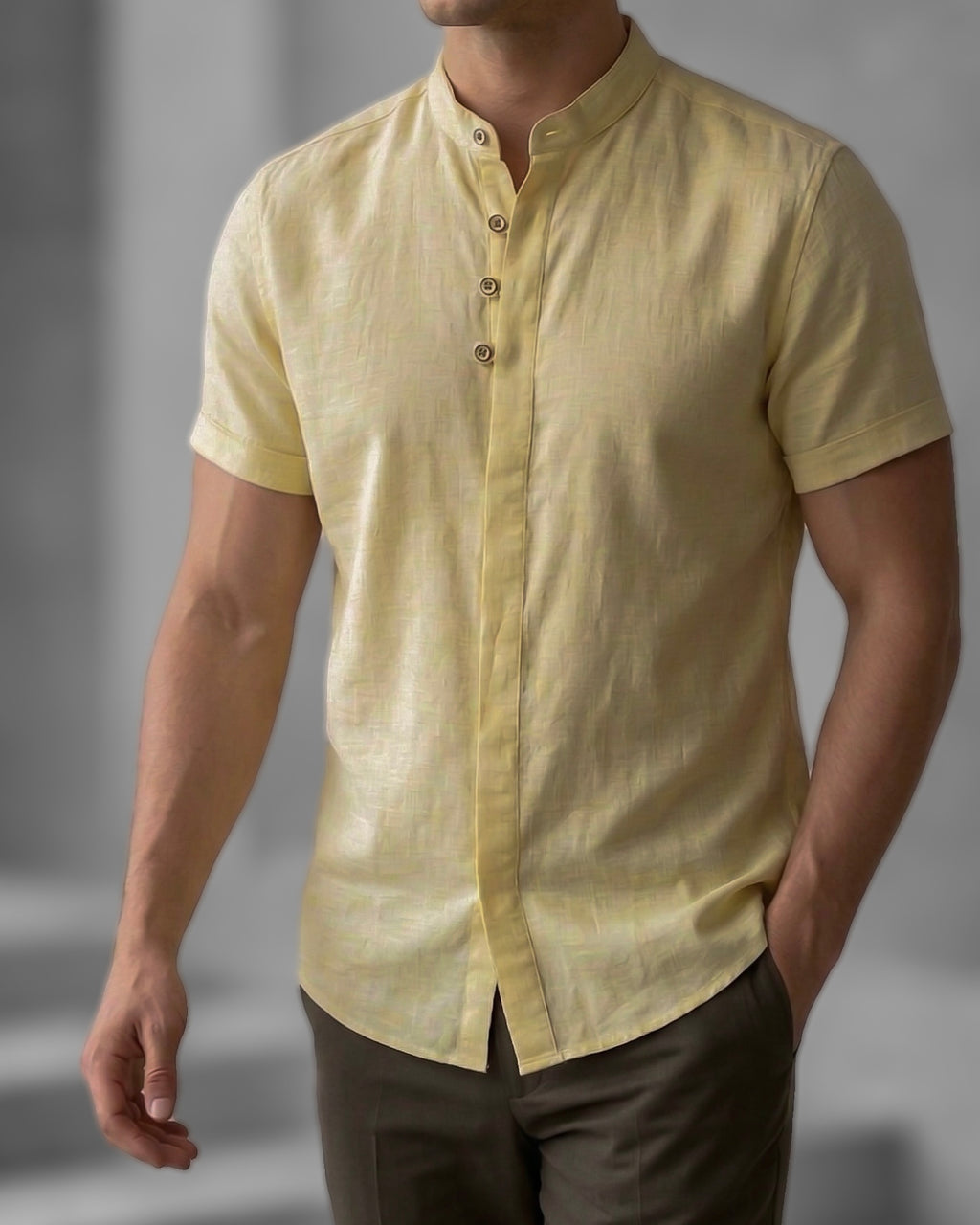 koszula męska lniana pastelowa flamowana slim M-2XL