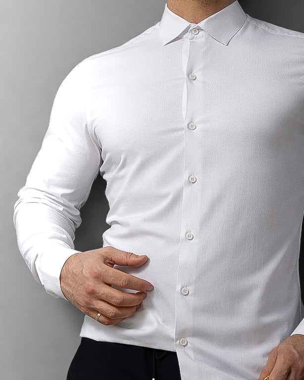 KOSZULA MĘSKA SLIM FIT BIAŁA SERIA 6 SZT (L/XL x2)