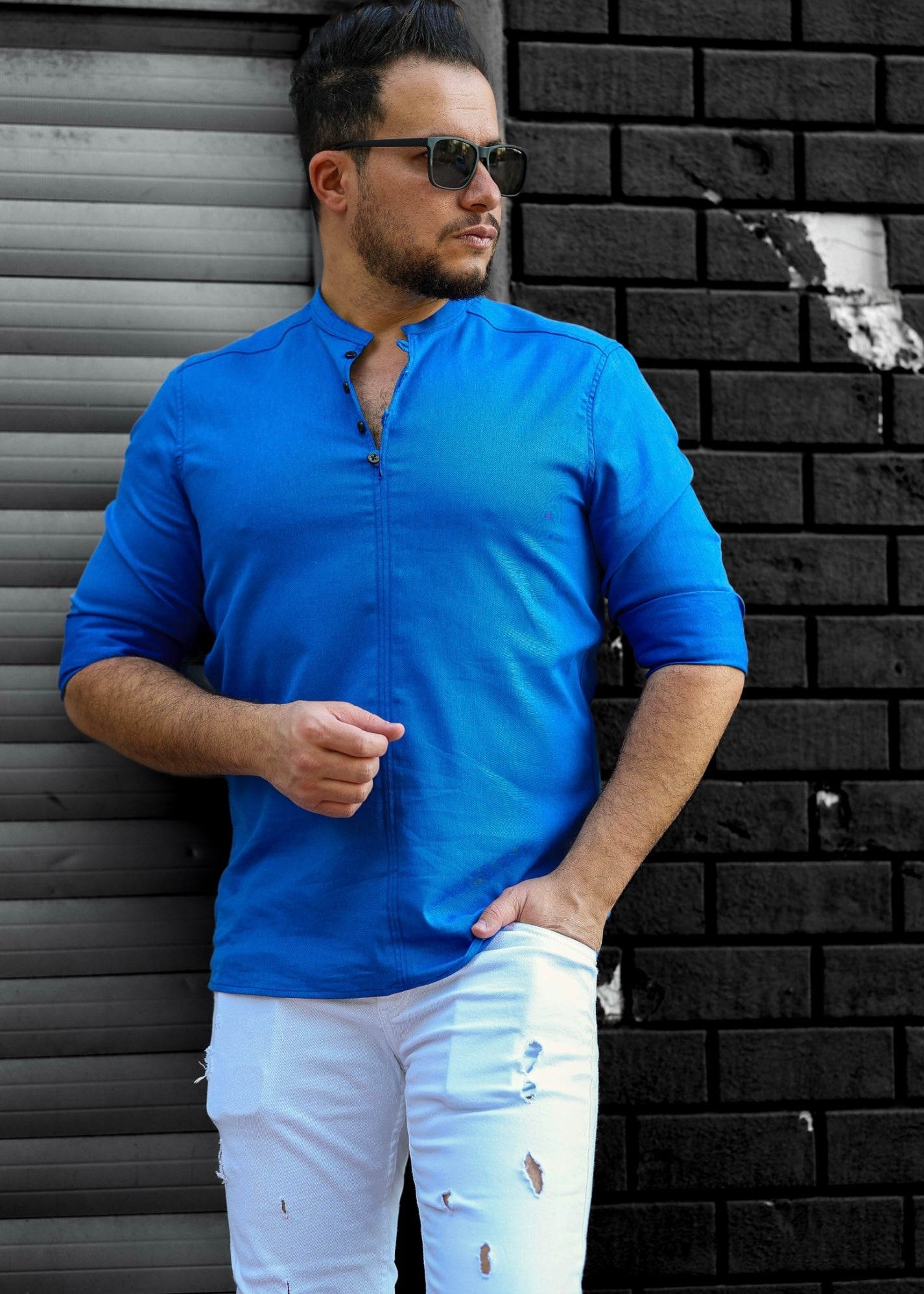 Koszule slim ELASTAN gładkie M-3XL