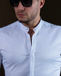 Koszula Męska Jasnoniebieska w Drobny Wzór M–3XL Slim Fit 95% Bawełna 5% Elastan