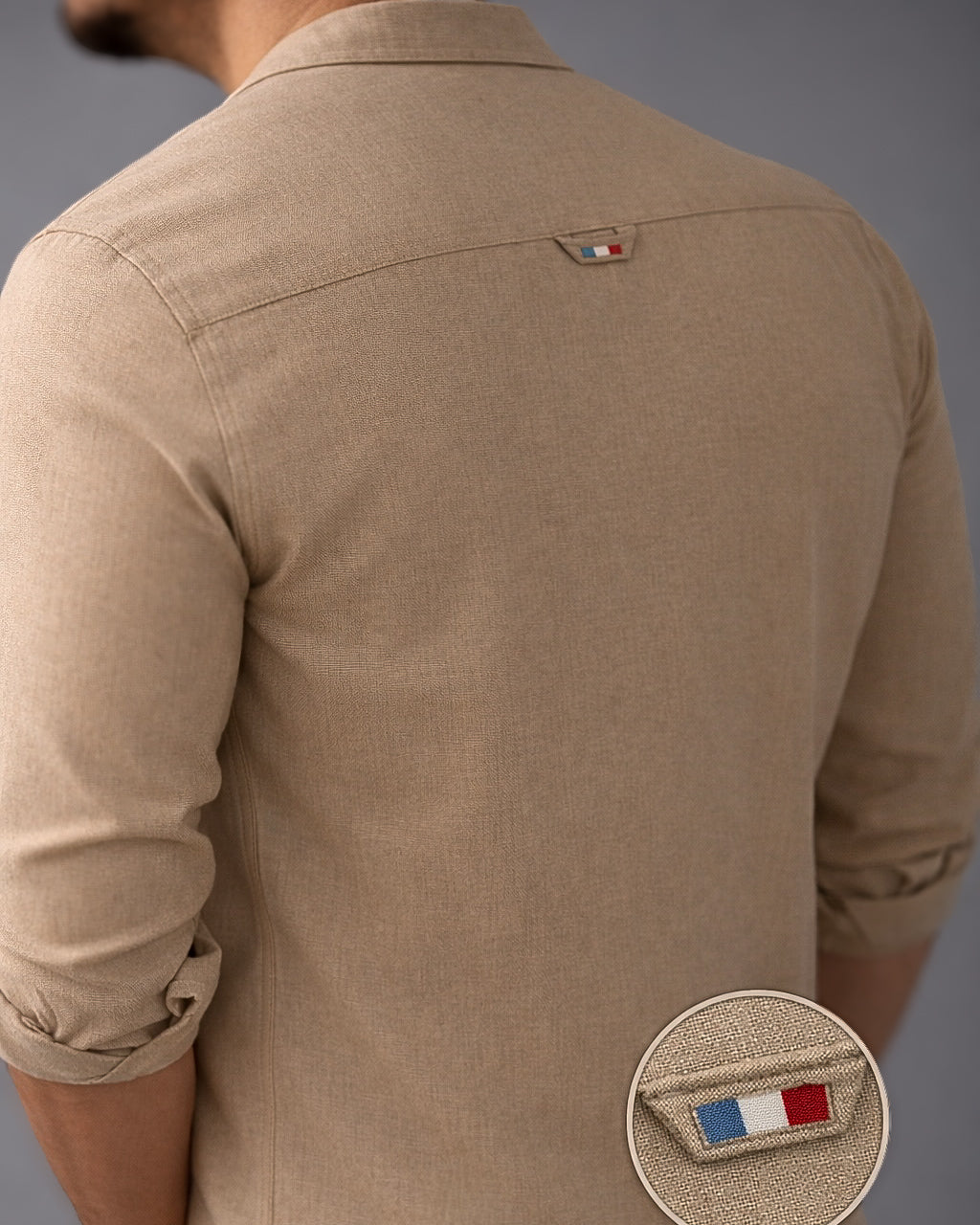 KOSZULA MĘSKA BEŻOWA SLIM FIT CASUAL ELEGANCKA M-XXL PAKIET 6 SZT