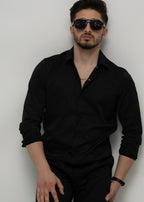 KOSZULA MĘSKA CZARNA SLIM FIT PREMIUM ELASTYCZNA ELEGANCKA M-XL