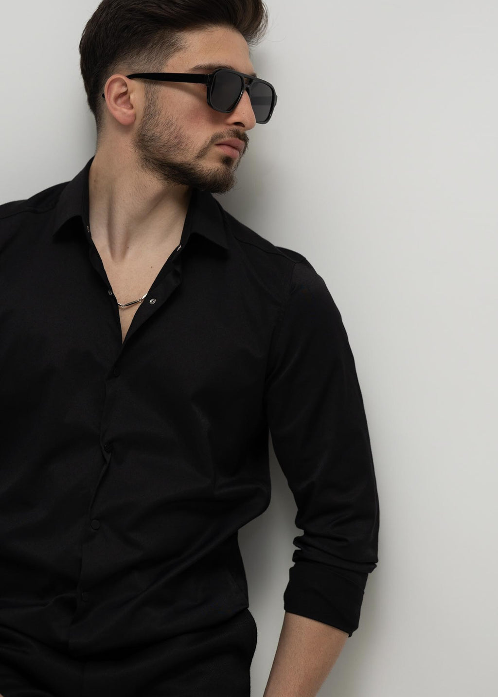 KOSZULA MĘSKA CZARNA SLIM FIT PREMIUM ELASTYCZNA ELEGANCKA M-XL