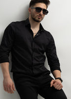 KOSZULA MĘSKA CZARNA SLIM FIT PREMIUM ELASTYCZNA ELEGANCKA M-XL