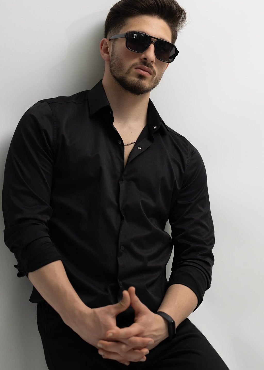 KOSZULA MĘSKA CZARNA SLIM FIT PREMIUM ELASTYCZNA ELEGANCKA M-XL