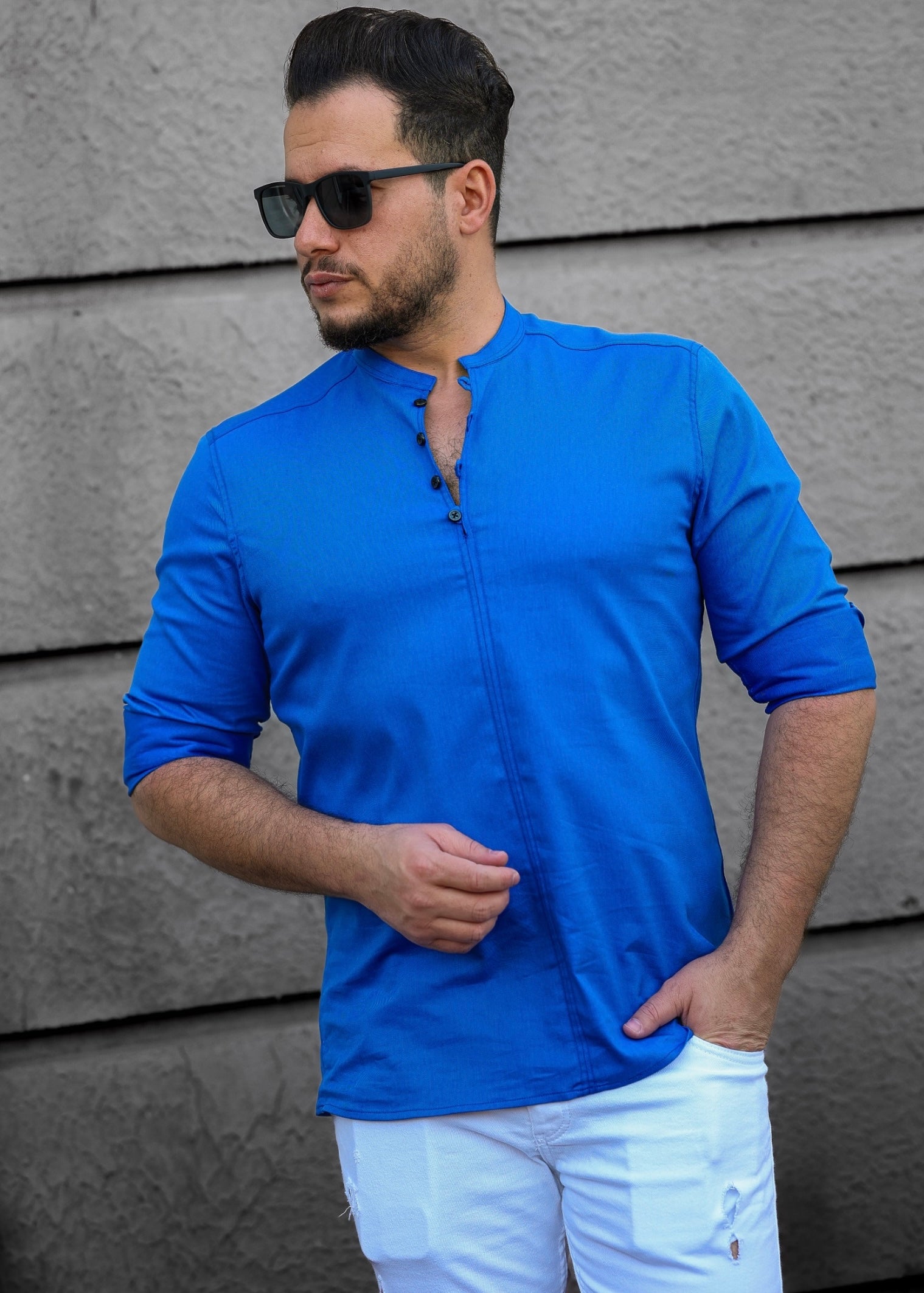 Koszule slim ELASTAN gładkie M-3XL