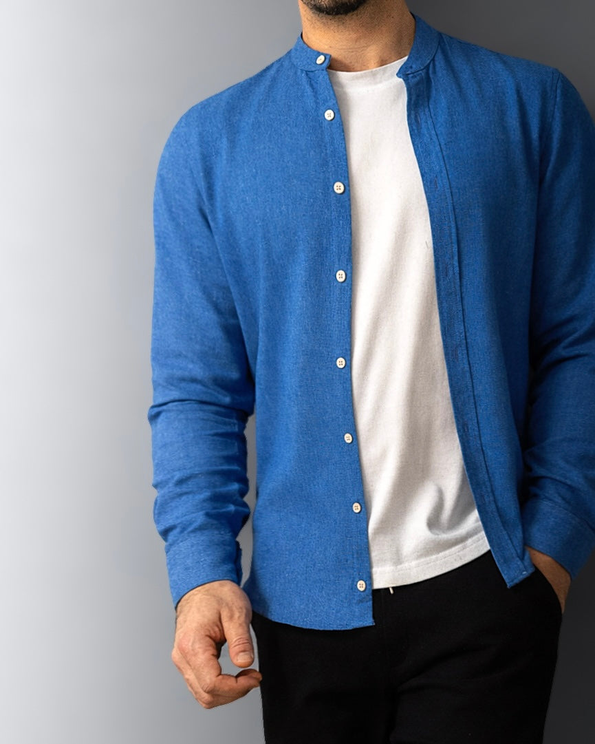 KOSZULA MĘSKA SLIM FIT NIEBIESKA CASUAL LETNIA M-2XL
